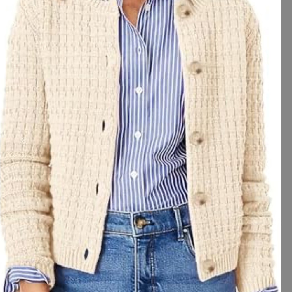 Elegant Cream Knit Cardigan from Pretty Garden size Medium